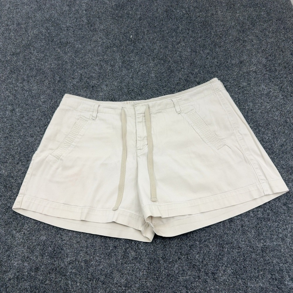 Lee Shorts Womens 19.5W Beige Cotton Blend Drawstring Cargo Casual‎ Summer Style